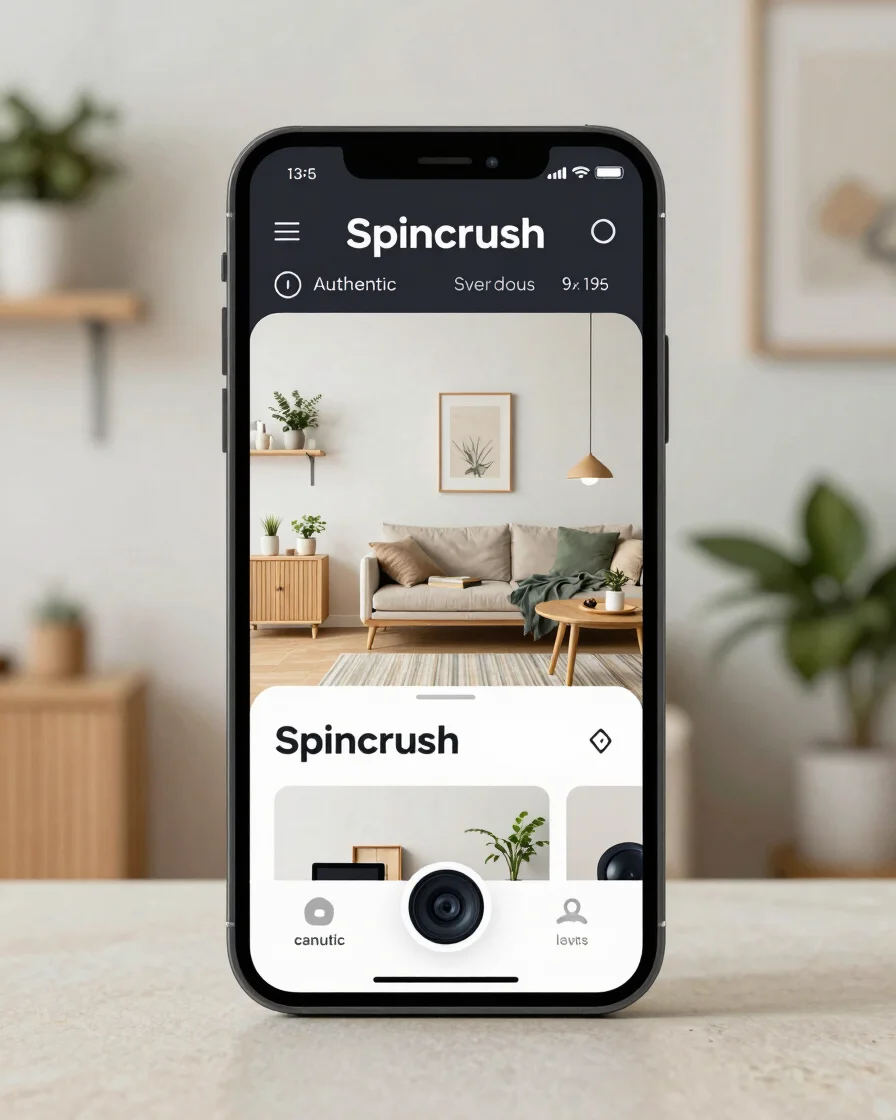 Authentic Spincrush app interface screenshot on a modern smartpho